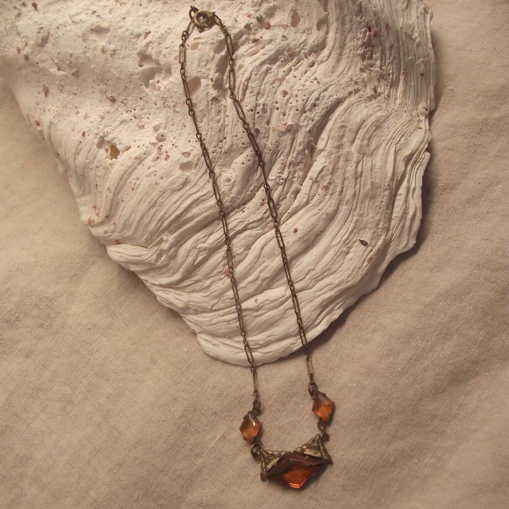 Fab Czech Glass Art Deco Necklace Small